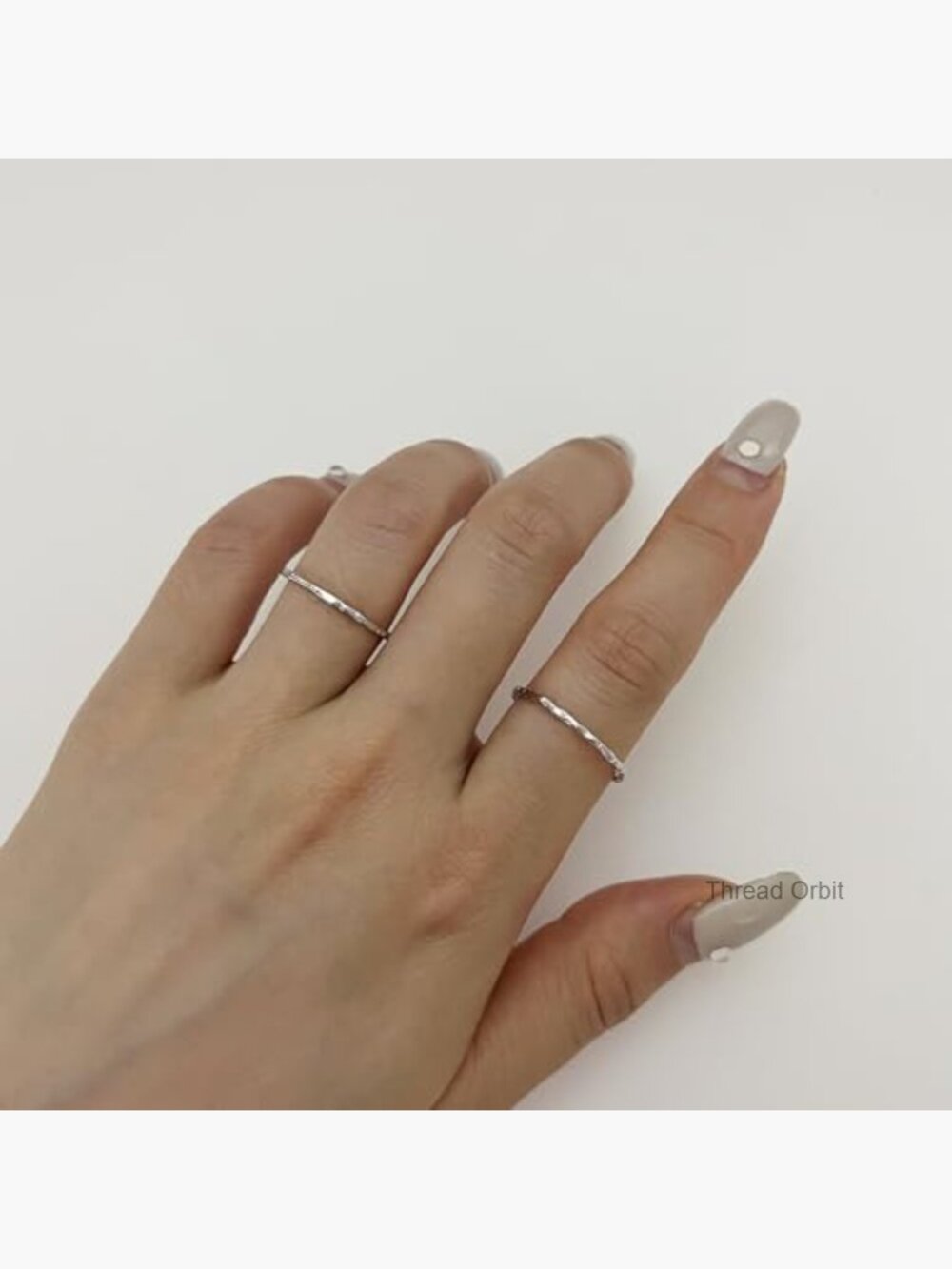 Hammered Stacking Rings Set - 925 Sterling Silver Knuckle Rings View 6